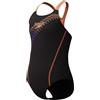 Speedo Costume da bagno da bambina, con logo Medley, colore: arancione, Arancione, 7-8 Anni