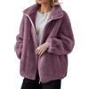 Generico Cappottino Donna Invernale Abbigliamento Donna Invernale Taglie Forti Peloso Giacche Termica Giacconi Termico con Cappuccio Pelliccie Sintetiche Teddy Montagna Kleidung 2#Viola S