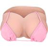 Vnmcry Forme del Seno in Silicone Petti Finti Riempito di Cotone Crop Top Donna Tubo con Scollo a V Petto Finto per Uomini Crossdresser Transgender Mastectomia Protesi (Pelle Chiara - D Cup Taglia L)