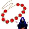 Generic Cintura da Donna Raven Cosplay Teens Titans - Red Stone Chain Regolabile, Anime Cosplay per Costumi di Scena