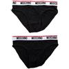 Moschino bipack black elastic briefs with logo - nero, s