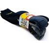 eMMe SQUARE Calze lunghe da lavoro per scarpe antinfortunistiche, RINFORZATE SU PUNTA E TALLONE, in spugna di cotone, 100% MADE IN ITALY (43-46, 12 PAIA)