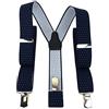 TigerTie - Bretelle unisex a Y con 3 clip molto robuste, a pois, lavorazione di alta qualità, larghezza 35 mm blu scuro, argento marino. Taglia unica