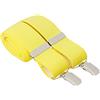 GS BRACES Bretelle per pantaloni in tinta unita, larghezza 35 mm, 4 clip argentate resistenti, misure assortite fino a 4XL e 22 colori regolabili, Giallo, XXL (132 cm lange)