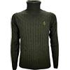 P-Club Maglione a Dolcevita Uomo Pesante Invernale A Trecce Collo Alto Blu S M L XL XXL (XL - Verdone)