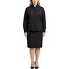 BPURB Camicia Clergy da donna con colletto a linguetta manica lunga vestibilità regolare in misto cotone elasticizzato camicetta, Nero , XXL