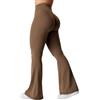 YEOREO Flare Scrunch Leggings da donna V Cross Bell Bottom Yoga Pantaloni a vita alta Controllo pancia Bootcut Leggings da allenamento, Colore: marrone., S