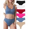 Evolyline Confezione da 6 perizoma da donna snellente mutandine perizoma da donna senza cuciture perizoma a vita alta, biancheria intima da donna in cotone, traspirante e morbido, 1-multicolore, S