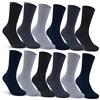 sockenkauf24 12 Paia Calze Diabetici Uomo Donna Calzini 100% Cotone Senza Compressione Senza Cucitura (39-42, Nero | Blu | Grigio)