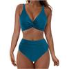 hehiy Costumi da Bagno Donna Due Pezzi Piscina Costume Tankini Set Mare Curvy Canotte con Vita Alta Slip Contenitivo Costume Bagno Donna Elegante e Versatile