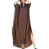 YouKD Maxi abito lungo da donna, bohémien, stile caftano, estivo, adatto come copricostume, C Caffè, Etichettalia unica