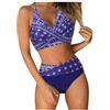 Generico Bikini Donna Sexy Push Up Taglia Forte Swimwear Costume Piscina Curvy Due Pezzi Brasiliana Beachwear Imbottito Spiaggia Vita Alta Triangolo