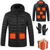 HAOLEI Giacca Riscaldata Uomo Donna 3 Temperature Giacche Riscaldate 21 Giubbotto Riscaldante con Cappuccio Elettrica Intelligente a Costante USB per Controlli Moto Sci Caccia all'aperto in Campeggio