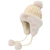 Yixda - Berretto invernale da donna con paraorecchie beige. Taglia unica