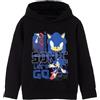Sonic The Hedgehog Felpa con Cappuccio per Ragazzi| Felpa con Cappuccio con Grafica Let's Go Fashion Gaming per Bambini | Felpa con Cappuccio Nera Accogliente per i Giocatori