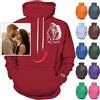 Nevaou Felpa con Cappuccio Personalizzata - Progetta il Tuo Ritratto dalla Foto per Uomini, Donne, Coppie - Regali Personalizzati, Rosso Scuro, L/6XL