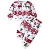 lozssnigzi Felpe Natalizie Completo Natale Bambina Tuta Cotone Caldo Abbigliamento Neonata Tute Bambino Con Stampa Set 2 Pezzi Per 9 Mesi - 3 Anni
