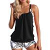 Generisch 2026 Donna 2 Pezzi Shorty Tankini Costume Da Bagno Taglie Forti Set Vita Alta Dimagrante Costume Da Bagno Con Ferretto Estivo, Nero , L