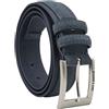 No Limits Cintura Uomo in Pelle Scamosciata e Nylon, Sportiva, Alta 3,5 cm, Fibbia Nickel Free, Accorciabile, Con Scatola, Blu