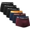 DANISH ENDURANCE Boxer Uomo Cotone Vita Bassa, 6 Paia, Multicolore (3xNero, 1xBlu Navy/Arancione, 1xBlu Navy/Bordeaux, 1xBordeaux/Blu Navy), 2XL