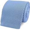 THE GENTS LAB Cravatta da uomo lavorata a maglia con estremità quadrata realizzata in 100% poliestere morbido | oltre 20 colori, Azzurro, Length: 145cm Width: 5cm