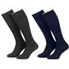 Piarini - 4 paia di calze lunghe da donna - blu oltremare-antracite - 35-38
