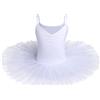 IMEKIS Vestito da Ballo per Balletto per Ragazze Ricamo Floreale Body per Danza Classica Body Tutu Gonna Principessa Fata Ballerina Dancewear Costume per Spettacoli Teatrali Bianco 1 4-5 Anni