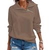 Cuptacc Felpa Donna con Zip High Neck Maniche Lunghe Felpe Pullover Autunno Casual Mezza Zip Maglietta Cachi Donna Cachi, XX-Large XXL 50