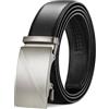 TANGCHAO Cintura Uomo, Cricchetto Fibbia Automatica, larghezza 35mm | Cinta Uomo Senza Buchi Scorrevole, Trim Regolabile, Per Outfit Business E Jeans, Colore Nera E Marrone, Lunghezza 115-145cm