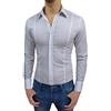 AK collezioni Camicia Uomo Sartoriale Blu Scuro Slim Fit Aderente Maniche Lunghe Casual Elegante