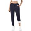 Ipletix Pantaloni termici da donna foderati in pile con 2 tasche, spessi e caldi pantaloni da jogging con coulisse, spessi pantaloni invernali per il tempo libero, la palestra e il jogging, Blu mare