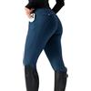 FitsT4 Sports Pantaloni Da Equitazione Donna, Leggings In Silicone Con Inserti Completi, Pantaloni Elasticizzati Estivi Con 3 Tasche Laterali, Taglia L, Colore Blu