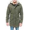 Evoga Giubbotto Parka uomo verde militare casual giaccone eskimo invernale con pelliccia (xxl)