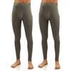 sesto senso Calzamaglia Lunga Uomo Cotone 2 Pack Biancheria Intima Pantaloni Termici Funzionali (4XL, Verde - Khaki)