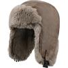 CLAPE Cappello da Aviatore Finta Pelle Colbacco Invernale Unisex Bomber Hat Cappello Ushanka Pelliccia Cappello da Cacciatore All'aperto