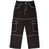 Generic Jeans Cargo da Uomo, Pantaloni in Denim Elasticizzato Neri dalla vestibilità Rilassata con Tasche Laterali a Patta, Outfit Streetwear