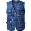 KTWOLEN Gilet di Jeans Uomo Gilet Moto Multitasche Giacca Senza Maniche Jeans Cowboy Gilet Denim Vintage Giubbotto Jeans Smanicato da Lavoro