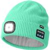 ATNKE LED Bluetooth Cappello con Luce,USB Ricaricabile 4 LED Senza Fili Musicale Altoparlante Corsa Cappello Invernale Calda Maglia Berretto con Pile Foderato Regali per Uomo e Donna/Fruit Green