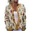 Generico Cardigan Donna Natale Autunno Corto Giacca In Maglia Lana Con Bottoni Girocollo Maglioncino Aperta Davanti Elegante Manica Lunga Cardigan Lavorato a Maglia Invernale Comodo Casual Golfino Taglie Forti