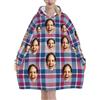 RoPox Coperta Extra Lunga con Cappuccio, Foto e Testo Personalizzati, Oversize in Flanella con Cappuccio per Donne e Uomini, Coperta indossabile con Maniche e Tasca Gigante