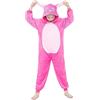 WDRHC Kigurumi Bambino Costumi Animali per Carnevale Halloween Pigiama Tuta Party Spettacolo Show di Natale Cosplay Onesies Intimo Invernale Unisex da Ragazze e Ragazzi Punto Rosa