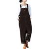Bigassets Donna Inverno Autunno Vintage Tuta Senza maniche Salopette Style 1 Coffee