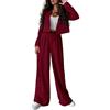 Generico Tailleur in Due Pezzi Elegante da Donna Business Completo da Ufficio Slim Fit Suit Blazer con Scollo a V Manica Lunga Aperto Pantaloni Set Carriera da Cocktail per Business E Matrimoni
