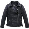 Lengender Giacca di pelle artificiale per ragazzi ragazze - Cappotto di pelle imitata - Giacca da moto per bambini (110, Nero)