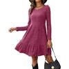 Zetieny Abito Maglione Donna in Maglia Maniche Lunghe Elegante Tinta Unita | Tessuto Morbido, Confortevole, Elastico, Collo Rotondo, Stile A-line, Motivo a Righe Verticali, Feste Serali, Feste, Vacanze