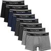 Fullluwaa Boxer Uomo Cotone, Pacco 8, Aderenti Confortevoli Elasticizzati | Mutande Uomo Cotone, Morbidi e Confortevoli, Traspiranti Antisudore, Fascia Elastica, Senza Etichette