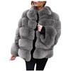 Generisch Giacca in pelliccia sintetica da donna - Giubbotto corto in faux pelliccia invernale da donna - Cappotto in pelliccia sintetica - Pelliccia monocromatica - Cappotto invernale in pelliccia