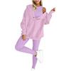 HAOLEI Tuta Donna Invernale Completa Sportiva 2 Pezzi Tute Casa Cotone Completo Palestra Felpata Tuta Ginnastica Felpa Cappuccio e Pantaloni per Running Fitness