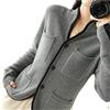 VATIVA - Cardigan da donna, 100% cashmere, autunno/inverno, colletto rialzato, casual, giacca lavorata a maglia