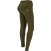 FREDDY - Pantaloni Push Up WR.up® 7/8 Vita Media Cotone Organico, Donna, Verde, Small
